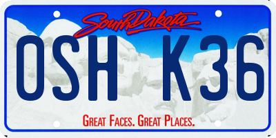 SD license plate 0SHK36