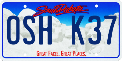 SD license plate 0SHK37