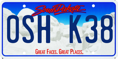 SD license plate 0SHK38