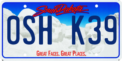 SD license plate 0SHK39