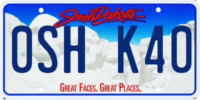 SD license plate 0SHK40