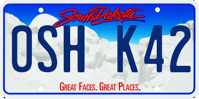 SD license plate 0SHK42