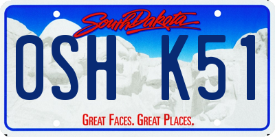SD license plate 0SHK51