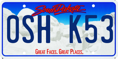 SD license plate 0SHK53
