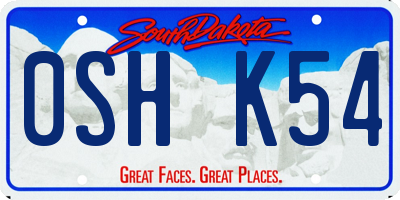 SD license plate 0SHK54