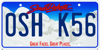 SD license plate 0SHK56