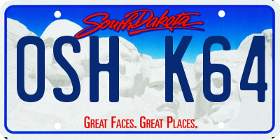 SD license plate 0SHK64