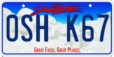 SD license plate 0SHK67