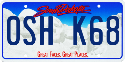 SD license plate 0SHK68