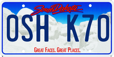 SD license plate 0SHK70