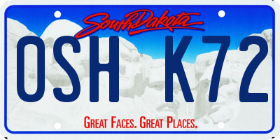 SD license plate 0SHK72