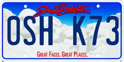 SD license plate 0SHK73