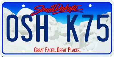 SD license plate 0SHK75