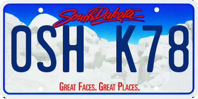 SD license plate 0SHK78