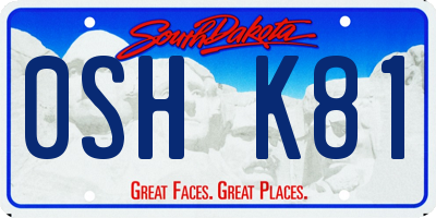 SD license plate 0SHK81