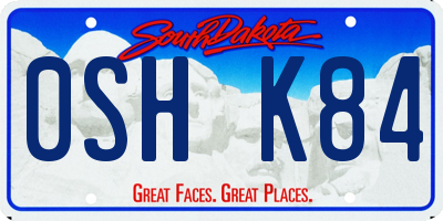 SD license plate 0SHK84
