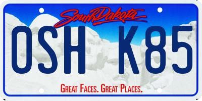 SD license plate 0SHK85