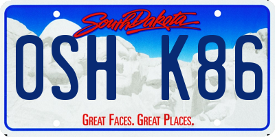 SD license plate 0SHK86