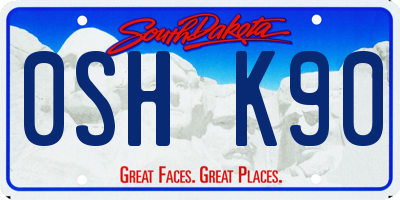 SD license plate 0SHK90