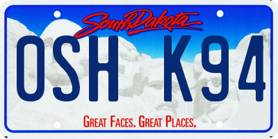 SD license plate 0SHK94