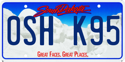 SD license plate 0SHK95