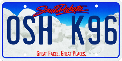 SD license plate 0SHK96