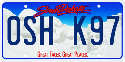 SD license plate 0SHK97
