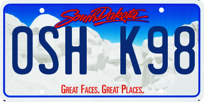 SD license plate 0SHK98