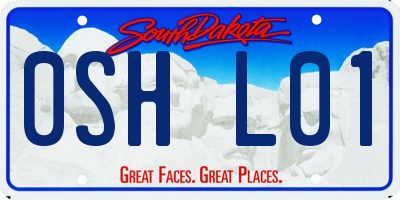 SD license plate 0SHL01