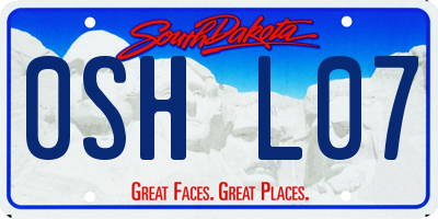 SD license plate 0SHL07