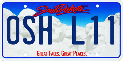 SD license plate 0SHL11