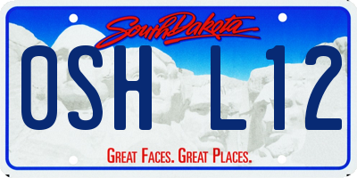 SD license plate 0SHL12