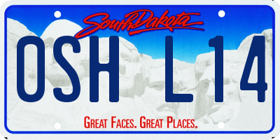 SD license plate 0SHL14