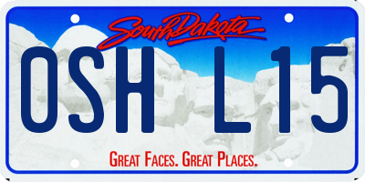 SD license plate 0SHL15