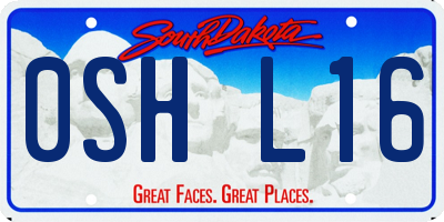 SD license plate 0SHL16