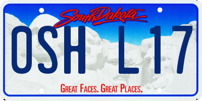 SD license plate 0SHL17