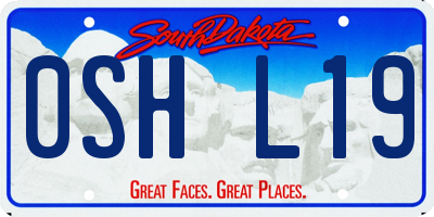 SD license plate 0SHL19