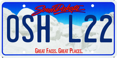 SD license plate 0SHL22