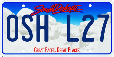 SD license plate 0SHL27