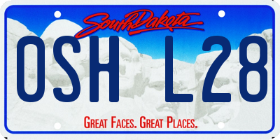 SD license plate 0SHL28
