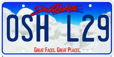 SD license plate 0SHL29