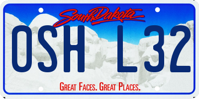 SD license plate 0SHL32