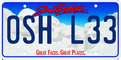 SD license plate 0SHL33
