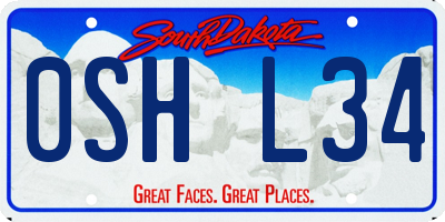 SD license plate 0SHL34