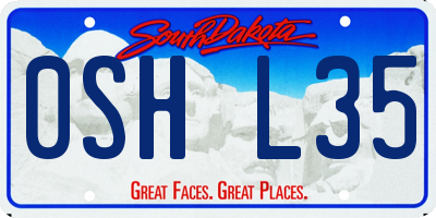 SD license plate 0SHL35