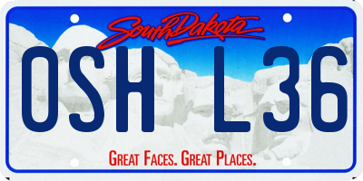 SD license plate 0SHL36