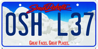 SD license plate 0SHL37