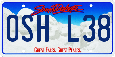 SD license plate 0SHL38