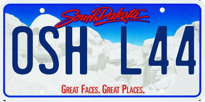 SD license plate 0SHL44