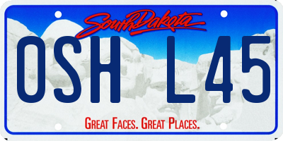 SD license plate 0SHL45